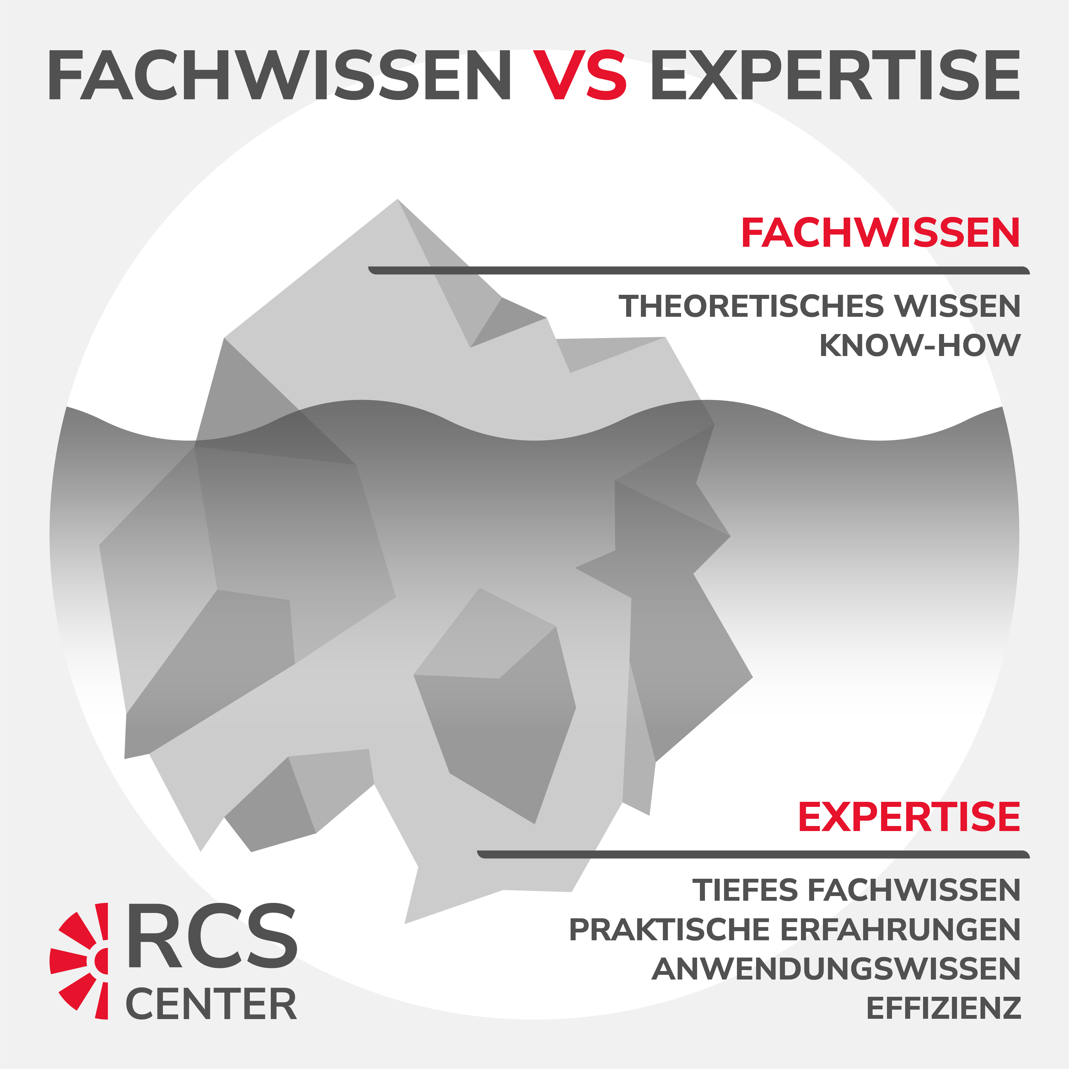 RCS-Center Gelsenkirchen, Schaugrafik, Fachwissen vs Expertise
